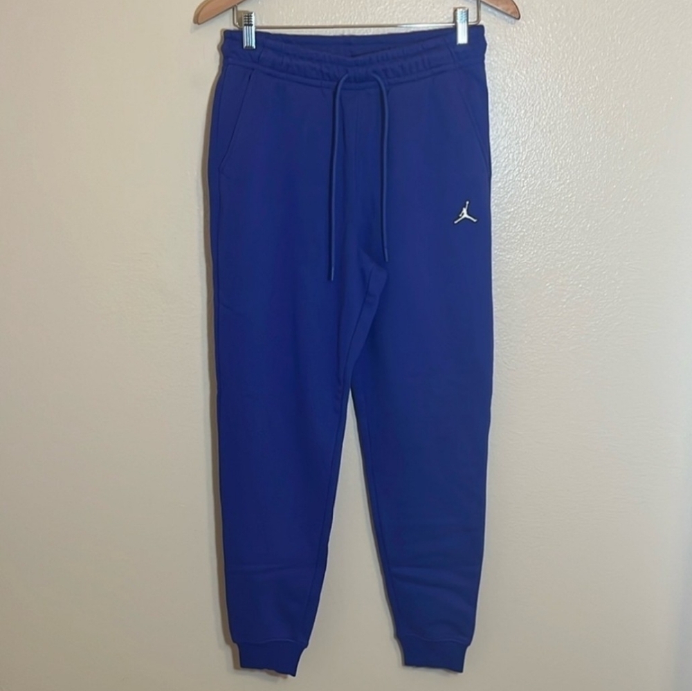 Men's Joggers Jordan Royal Blue Apparel with White Logo Size S Read Add